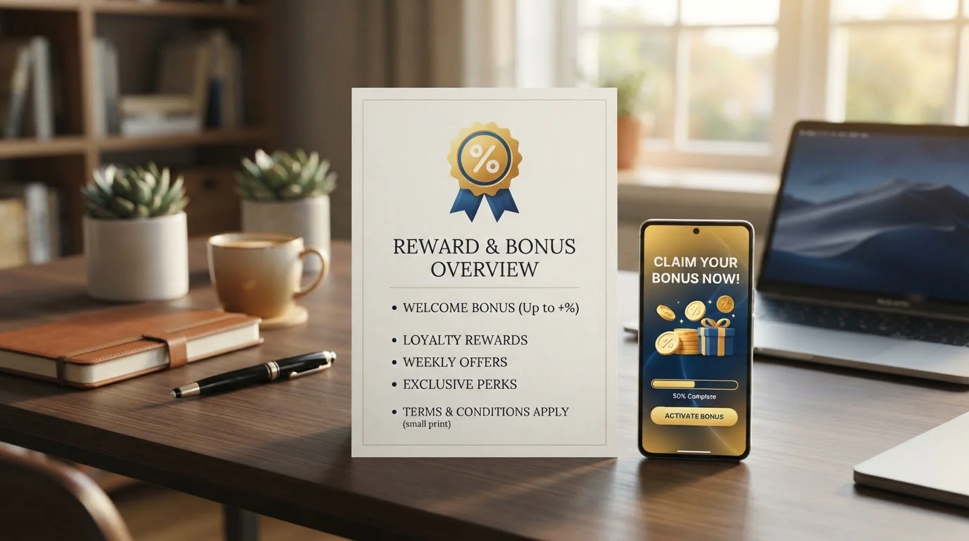 Documento con símbolo de regalo y smartphone mostrando oferta promocional