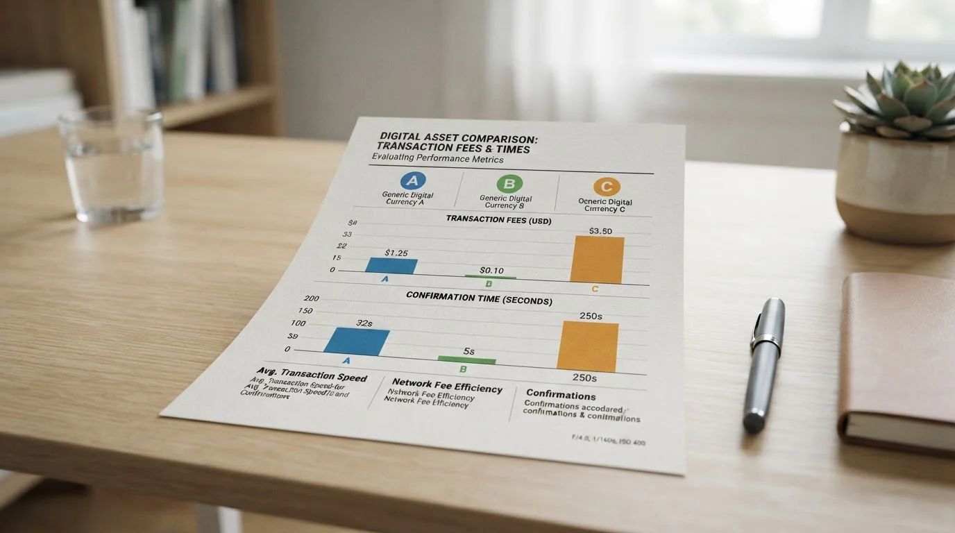 Comparativa visual de comisiones entre diferentes criptomonedas