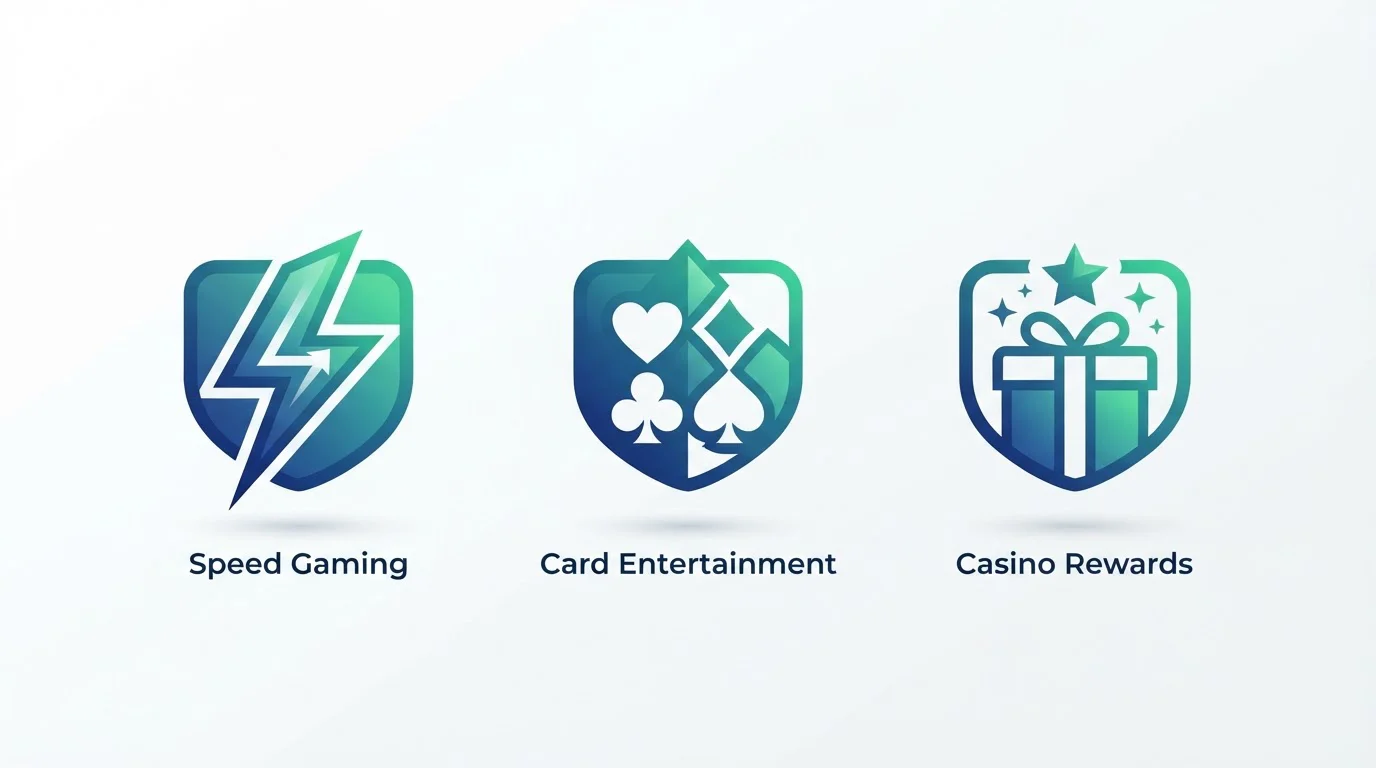 Tres iconos representando los casinos Codere, Kirolbet y Juegging con símbolos de velocidad y métodos de pago