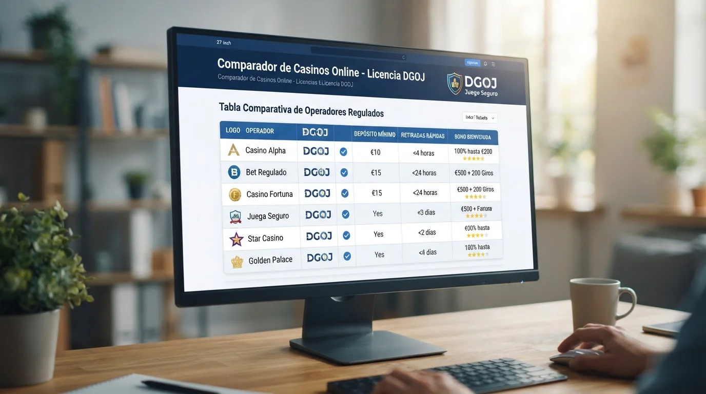 Tabla comparativa de operadores con licencia DGOJ que aceptan Mastercard