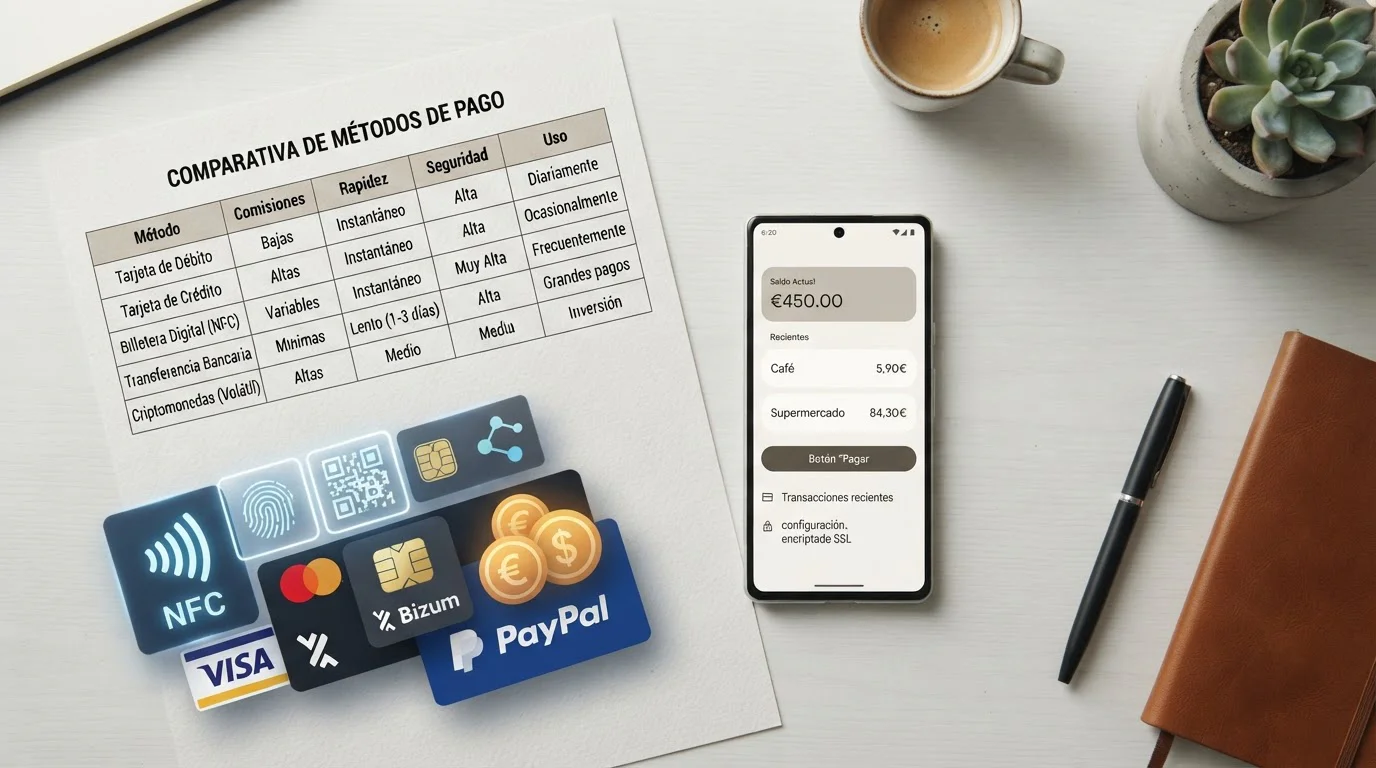 Diferentes métodos de pago electrónicos y sus velocidades de procesamiento