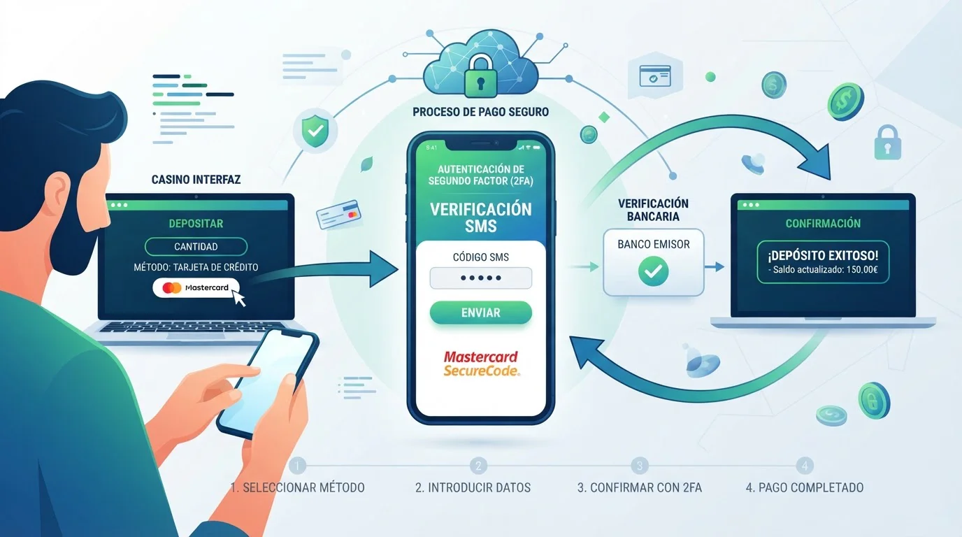 Proceso paso a paso de depósito con Mastercard en casino online español