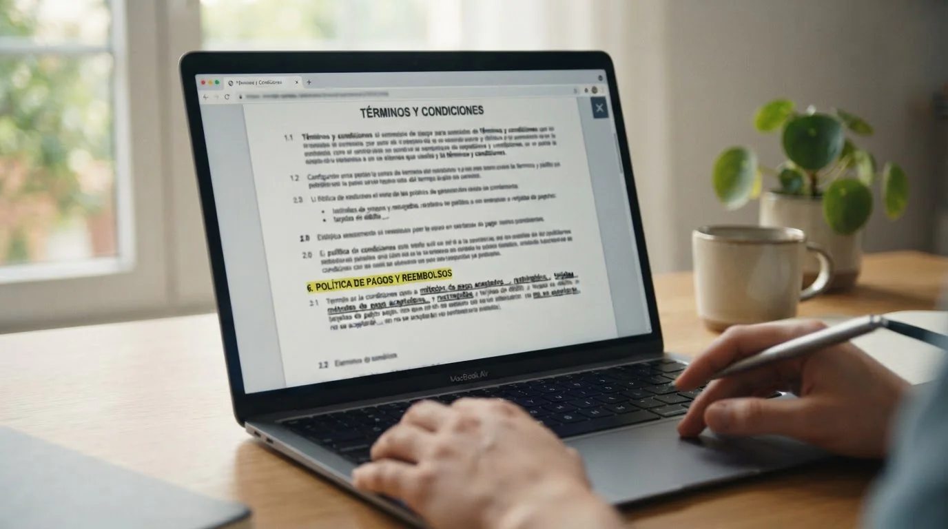 Términos y condiciones de bonos mostrando restricciones sobre métodos de pago electrónicos