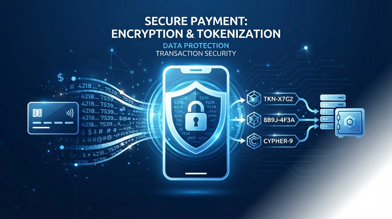 Representación abstracta de seguridad digital con tokenización y encriptación de datos