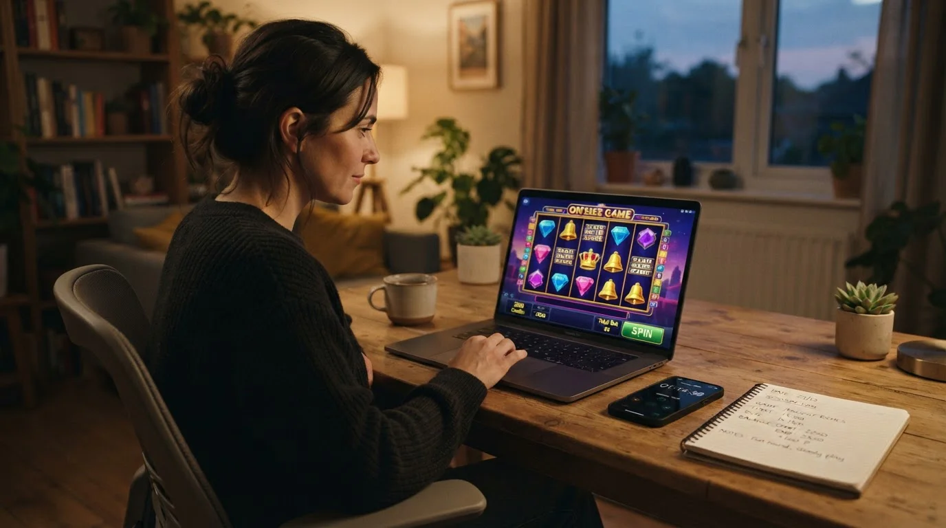 Sesión de juego en tragaperras con apuesta baja y presupuesto de 10 euros